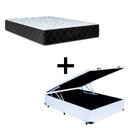 Ver imagem 1 de Cama Baú Viúva 128 Tecido Sintético Branco com Colchão Marrocos - Poliéster - Espuma D33 30cm