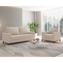 Ver imagem 1 de Conjunto Estofado Living 3 Lugares + 1 Poltrona Napoles Linho Bronze - Casa Giulia