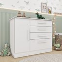 Ver imagem 1 de Cômoda Infantil 1 Porta 4 Gavetas 104cm Harmonia Yescasa Branco/Neve