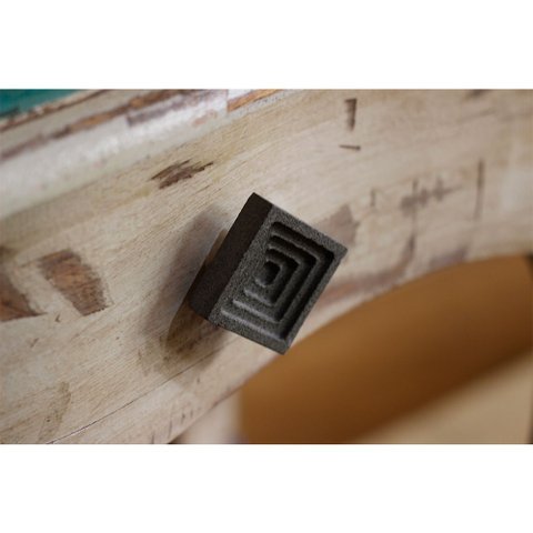 Puxador Decorativo Móveis Gaveta Cômoda Quadrado Concreto Claro