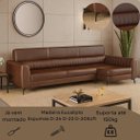 Ver imagem 4 de Sofá em Corino 344cm com Chaise 4 Lugares Pés em Metal Linha Premium Maximu