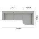 Ver imagem 7 de Sofá em Corino 344cm com Chaise 4 Lugares Pés em Metal Linha Premium Maximu