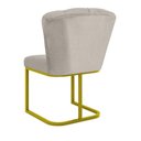 Ver imagem 6 de Kit 4 Cadeiras Jantar Flor Mesa Cozinha Reforçada Base Metal Dourada Cor:bege