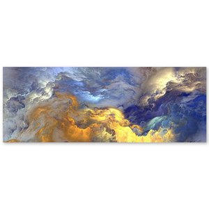 Quadro Decorativo Abstrato Nuvens, Tela em Canvas na Horizontal Ideal para Ambiente de Sala de Estar