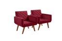 Ver imagem 1 de Kit 2 Poltronas 1 Lugar Anabelle Unidecor Bordô