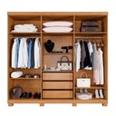Ver imagem 3 de Guarda-roupa Casal Turim 6 Portas 3 Gavetas Ripado Cinamomo - Pnr Móveis