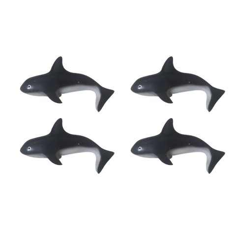 Kit C/4 Peça de parede Baleia Orca em resina