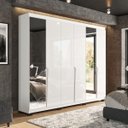 Ver imagem 1 de Roupeiro Casal Porto 6 Portas com Espelho 242x214cm Branco 240848