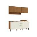 Ver imagem 2 de Cozinha Modulada Premium MDF 4 Peças Safira Nature Off White 190x220 cm Casamia