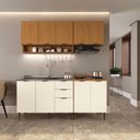 Ver imagem 1 de Cozinha Modulada Premium MDF 4 Peças Safira Nature Off White 190x220 cm Casamia