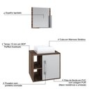 Ver imagem 4 de Conjunto Balcão com Cuba Q32 e Espelheira Soft 500 Nogal Nogal com Branco Chess