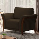 Ver imagem 3 de Kit Sofá Living 3 Lugares e Poltrona 102cm Pés Madeira Roya M22 Veludo Marrom - Mpozenato