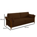 Ver imagem 7 de Kit Sofá Living 3 Lugares e Poltrona 102cm Pés Madeira Roya M22 Veludo Marrom - Mpozenato