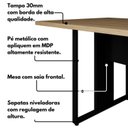 Ver imagem 4 de Conjunto para Escritório com Mesa de Reunião 6 Lugares e 2 Armários Baixos com Chave Espresso Móveis Macadâmia Preto Marrom