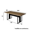 Ver imagem 3 de Conjunto para Escritório com Mesa de Reunião 6 Lugares e 2 Armários Baixos com Chave Espresso Móveis Macadâmia Preto Marrom