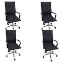 Ver imagem 1 de Kit 4 Cadeiras Eames Esteirinha Presidente Escritório Alta Preta