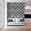 Ver imagem 3 de Papel de Parede Adesivo Arabesco Florido Preto Branco 2,80m
