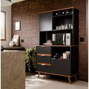 Ver imagem 4 de Armário para Cozinha Arizona com Adega:preto/freijó