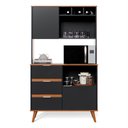 Ver imagem 1 de Armário para Cozinha Arizona com Adega:preto/freijó