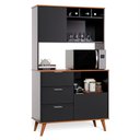 Ver imagem 5 de Armário para Cozinha Arizona com Adega:preto/freijó