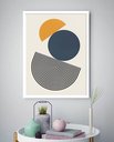Ver imagem 1 de Quadro Decorativo Abstrato Círculos Espiral Preto - 70x50cm:moldura Preta