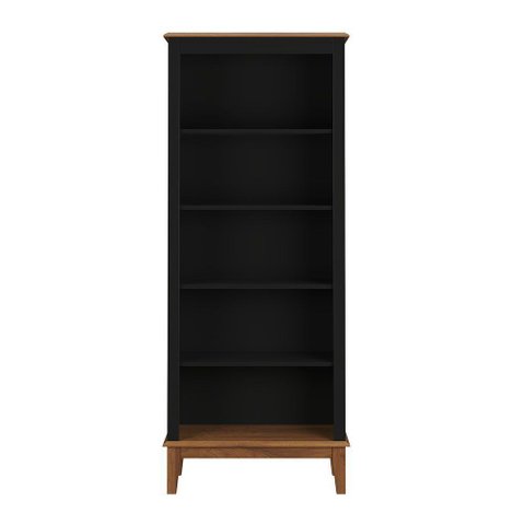 Estante de Madeira Maciça 4 Prateleiras - Cor: Preto