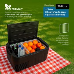 Freezer e Geladeira Portátil Eos 20 Litros Dupla Ação Quadrivolt Preto Efc21 110v/220v/12v/24v - 7