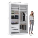 Ver imagem 3 de Guarda Roupa Modulado 134,50cm 2 Portas de Correr Alpes Luciane Móveis