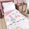 Kit Cobre Leito Colcha Carrosel Infantil Solteiro 2 Peças Microfibra Dupla Face - Princesa Princess - 1