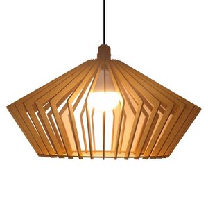 Lustre Luminária Pendente de Madeira Mdf Mod. China