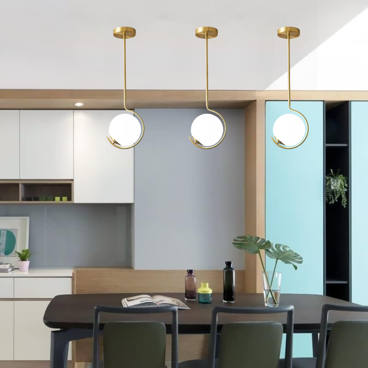 Ver imagem 6 de Luminária Jabuticaba 60cm Metal Dourada Globo Vidro Pendente Lustre Teto Kjdd-e-067-gold