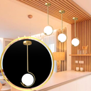 Ver imagem 1 de Luminária Jabuticaba 60cm Metal Dourada Globo Vidro Pendente Lustre Teto Kjdd-e-067-gold