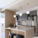 Ver mais imagens de Luminária Jabuticaba 60cm Metal Dourada Globo Vidro Pendente Lustre Teto Kjdd-e-067-gold