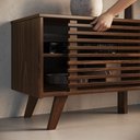 Ver imagem 6 de Rack para Sala TV 75 Ripado Portas Deslizantes 175 cm Madeira Cor Imbuia Rian Idimex