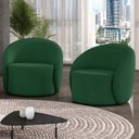 Ver imagem 1 de Poltrona Sala Decorativa Redonda Kit 2 Steve Veludo Verde I01 - Mpozenato