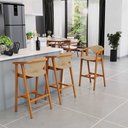 Ver imagem 2 de Kit 06 Banquetas Alta Para Cozinha Sala de Jantar Fixa Cecília L02 Linho Bege Escuro - Lyam Decor