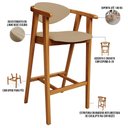 Ver imagem 4 de Kit 06 Banquetas Alta Para Cozinha Sala de Jantar Fixa Cecília L02 Linho Bege Escuro - Lyam Decor