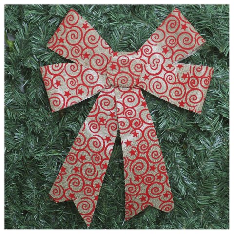 Kit 4 Enfeite Árvore Natal Laço Arabesco com Veludo 42 Cm