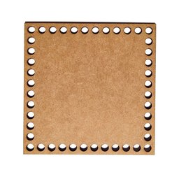 Kit 20 Base Quadrada 10x10 Cm Mdf para Cesto Crochê Fio de Malha - 1