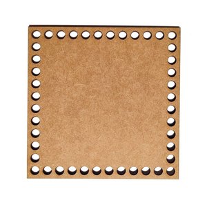 Kit 20 Base Quadrada 10x10 Cm Mdf para Cesto Crochê Fio de Malha