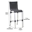 Ver imagem 4 de Banqueta Alta em Alumínio para Balcão Edícula Cozinha Trama Preto