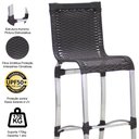 Ver imagem 2 de Banqueta Alta em Alumínio para Balcão Edícula Cozinha Trama Preto