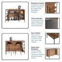 Ver mais imagens de Mesa Bancada Gourmet Industrial 131cm 2 Portas P1035 Mel/grafite