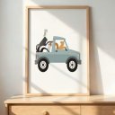 Ver imagem 3 de Kit 3 Quadros Decorativos Infantil | Safari - Meios de Transportes NO2 - 30x40 - Moldura Madeira