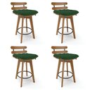 Ver imagem 1 de Kit 04 Banquetas Giratória Costela Verde Base Madeira