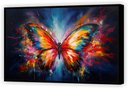Ver imagem 5 de Quadro Decorativo Abstrato Canvas Moldura Flutuante Borboleta Cores Gg
