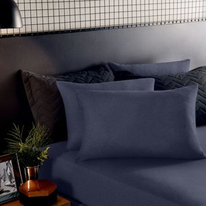 Jogo de Cama King Size 3 Peças Mescla Fusion Azul em Malha 50% Algodão 50% Poliéster Vivaldi Sul Bra
