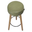 Ver imagem 6 de Banqueta Alta Estofada Pés Palito Kit 4 Hong Sintético Verde S08 - Mpozenato