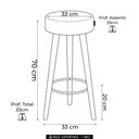 Ver imagem 2 de Banqueta Alta Estofada Pés Palito Kit 4 Hong Sintético Verde S08 - Mpozenato
