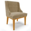 Ver imagem 7 de Kit 2 Cadeiras Decorativas Sala de Jantar Base Fixa de Madeira Firenze Suede Nude/Castanho G19 - Gra